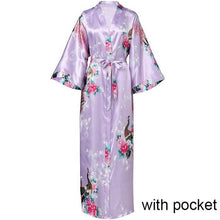 Load image into Gallery viewer, Sexy Women Long Robe With Pocket Wedding Bride Bridesmaid Dressing Gown Rayon Kimono Bathrobe Large Size S-XXXL Night Dress