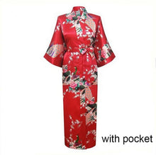 Load image into Gallery viewer, Sexy Women Long Robe With Pocket Wedding Bride Bridesmaid Dressing Gown Rayon Kimono Bathrobe Large Size S-XXXL Night Dress