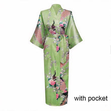Load image into Gallery viewer, Sexy Women Long Robe With Pocket Wedding Bride Bridesmaid Dressing Gown Rayon Kimono Bathrobe Large Size S-XXXL Night Dress