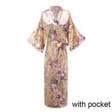 Load image into Gallery viewer, Sexy Women Long Robe With Pocket Wedding Bride Bridesmaid Dressing Gown Rayon Kimono Bathrobe Large Size S-XXXL Night Dress