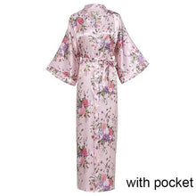 Load image into Gallery viewer, Sexy Women Long Robe With Pocket Wedding Bride Bridesmaid Dressing Gown Rayon Kimono Bathrobe Large Size S-XXXL Night Dress