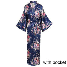 Load image into Gallery viewer, Sexy Women Long Robe With Pocket Wedding Bride Bridesmaid Dressing Gown Rayon Kimono Bathrobe Large Size S-XXXL Night Dress
