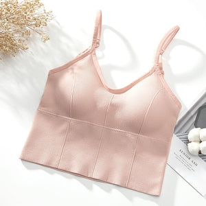 U-shaped Back Bra Tube Top Women Crop Top Daisy Pattern Sexy Lingerie Bra Sports Fashion Street Top