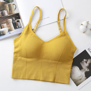 U-shaped Back Bra Tube Top Women Crop Top Daisy Pattern Sexy Lingerie Bra Sports Fashion Street Top
