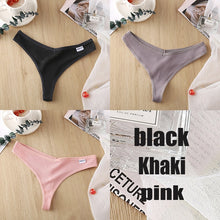 Load image into Gallery viewer, 3PCS/Set Women&#39;s Panties G-string Thong Cotton Underwear Sexy Panties Female Underpants 6 Solid Color Pantys Intimates Lingerie