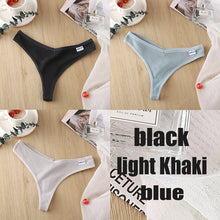 Load image into Gallery viewer, 3PCS/Set Women&#39;s Panties G-string Thong Cotton Underwear Sexy Panties Female Underpants 6 Solid Color Pantys Intimates Lingerie