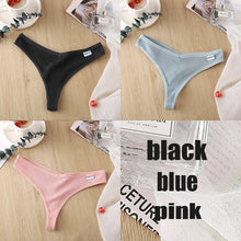 Load image into Gallery viewer, 3PCS/Set Women&#39;s Panties G-string Thong Cotton Underwear Sexy Panties Female Underpants 6 Solid Color Pantys Intimates Lingerie