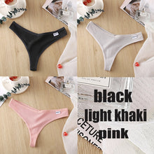 Load image into Gallery viewer, 3PCS/Set Women&#39;s Panties G-string Thong Cotton Underwear Sexy Panties Female Underpants 6 Solid Color Pantys Intimates Lingerie