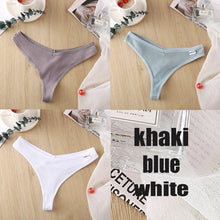 Load image into Gallery viewer, 3PCS/Set Women&#39;s Panties G-string Thong Cotton Underwear Sexy Panties Female Underpants 6 Solid Color Pantys Intimates Lingerie