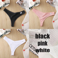 Load image into Gallery viewer, 3PCS/Set Women&#39;s Panties G-string Thong Cotton Underwear Sexy Panties Female Underpants 6 Solid Color Pantys Intimates Lingerie