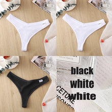 Load image into Gallery viewer, 3PCS/Set Women&#39;s Panties G-string Thong Cotton Underwear Sexy Panties Female Underpants 6 Solid Color Pantys Intimates Lingerie