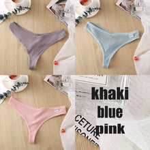 Load image into Gallery viewer, 3PCS/Set Women&#39;s Panties G-string Thong Cotton Underwear Sexy Panties Female Underpants 6 Solid Color Pantys Intimates Lingerie