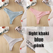 Load image into Gallery viewer, 3PCS/Set Women&#39;s Panties G-string Thong Cotton Underwear Sexy Panties Female Underpants 6 Solid Color Pantys Intimates Lingerie
