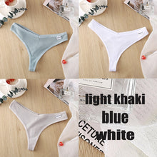Load image into Gallery viewer, 3PCS/Set Women&#39;s Panties G-string Thong Cotton Underwear Sexy Panties Female Underpants 6 Solid Color Pantys Intimates Lingerie
