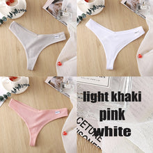 Load image into Gallery viewer, 3PCS/Set Women&#39;s Panties G-string Thong Cotton Underwear Sexy Panties Female Underpants 6 Solid Color Pantys Intimates Lingerie
