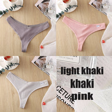 Load image into Gallery viewer, 3PCS/Set Women&#39;s Panties G-string Thong Cotton Underwear Sexy Panties Female Underpants 6 Solid Color Pantys Intimates Lingerie