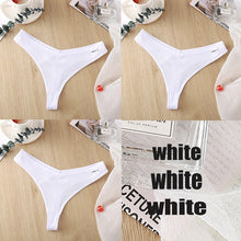 Load image into Gallery viewer, 3PCS/Set Women&#39;s Panties G-string Thong Cotton Underwear Sexy Panties Female Underpants 6 Solid Color Pantys Intimates Lingerie