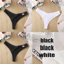 Load image into Gallery viewer, 3PCS/Set Women&#39;s Panties G-string Thong Cotton Underwear Sexy Panties Female Underpants 6 Solid Color Pantys Intimates Lingerie
