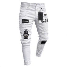 Charger l&#39;image dans la galerie, Men&#39;s Broken Hole Embroidered Pencil jeans Slim Men Trousers Casual Thin  Denim Pants Classic Cowboys Young Man Jogging Pants