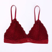 Charger l&#39;image dans la galerie, 1/2PCS Women Bralette French Style Lace Bra Girls Triangle Cup Lingerie Deep V Wireless Underwear Soft Thin Seamless Bra