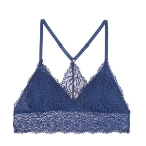 1/2PCS Women Bralette French Style Lace Bra Girls Triangle Cup Lingerie Deep V Wireless Underwear Soft Thin Seamless Bra