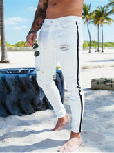 Charger l&#39;image dans la galerie, Men&#39;s Broken Hole Embroidered Pencil jeans Slim Men Trousers Casual Thin  Denim Pants Classic Cowboys Young Man Jogging Pants