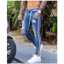 Charger l&#39;image dans la galerie, Men&#39;s Broken Hole Embroidered Pencil jeans Slim Men Trousers Casual Thin  Denim Pants Classic Cowboys Young Man Jogging Pants