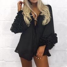 Load image into Gallery viewer, Summer Sexy Beach Mini Dress Women Long Puff Sleeve Bikini Cover Up Tunic Pareo Sarong Swimwear Mesh Sundress Robe