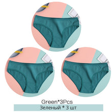 Load image into Gallery viewer, FINETOO Women&#39;s Cotton Panties 3Pcs Soft Striped Women Underpants Solid Girls Briefs Sexy Female Lingerie M-XL Comfort Underwear