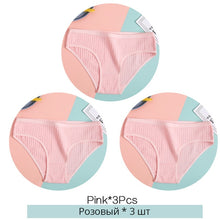 Load image into Gallery viewer, FINETOO Women&#39;s Cotton Panties 3Pcs Soft Striped Women Underpants Solid Girls Briefs Sexy Female Lingerie M-XL Comfort Underwear