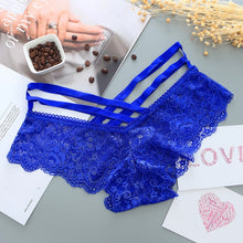 Charger l&#39;image dans la galerie, Sexy Panties Women Lace Low-Rise Solid Sexy Briefs Female Underwear Cross Strap Temptation Lingerie Ladies G String Thong