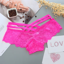Charger l&#39;image dans la galerie, Sexy Panties Women Lace Low-Rise Solid Sexy Briefs Female Underwear Cross Strap Temptation Lingerie Ladies G String Thong