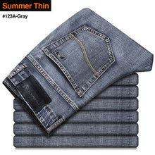 Charger l&#39;image dans la galerie, 2020 New Men&#39;s Jeans Classic Style Business Casual Advanced Stretch Regular Fit Denim Trousers Grey Blue Pants Male