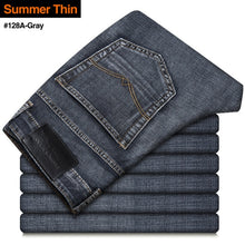 Charger l&#39;image dans la galerie, 2020 New Men&#39;s Jeans Classic Style Business Casual Advanced Stretch Regular Fit Denim Trousers Grey Blue Pants Male