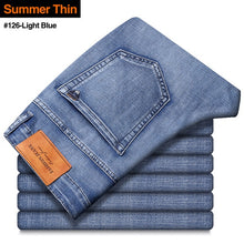 Charger l&#39;image dans la galerie, 2020 New Men&#39;s Jeans Classic Style Business Casual Advanced Stretch Regular Fit Denim Trousers Grey Blue Pants Male