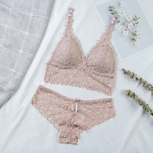 Charger l&#39;image dans la galerie, Women Lace Bra Sets Seamless Underwear Backless Vest Sexy Padded Bralette Lingerie Ultrathin Bra &amp; Brief Sets Female Intimates