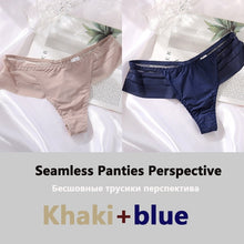 Cargar imagen en el visor de la galería, 2 unids/set de bragas sexis en Tanga para mujer, bragas sin costuras, ropa interior con perspectiva, calzoncillos transparentes, lencería íntima para niñas