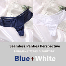 Cargar imagen en el visor de la galería, 2 unids/set de bragas sexis en Tanga para mujer, bragas sin costuras, ropa interior con perspectiva, calzoncillos transparentes, lencería íntima para niñas
