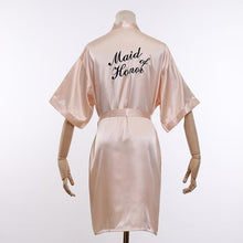 Load image into Gallery viewer, Wedding Bride Bridesmaid Robe Dressing Gown Sexy Women Bathrobe Nightgown Short Sleepwear Casual Flower Kimono Geisha M L XL