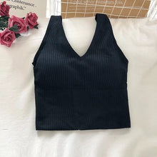 Charger l&#39;image dans la galerie, CHRLEISURE New Sexy Push UP Bra Woven Wrapped Top Underwear V-Tie Bra Pad Wireless Sports Bra 2020