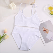 Charger l&#39;image dans la galerie, FINETOO Seamless Women Top Panties Set Cotton Tops Low Waist G-String Underwear Set Soft Active Wear Lingerie Fitness Crop Top