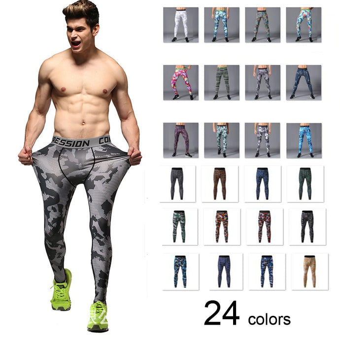 Running Compression Pants Camouflage Men Leggings Tights Basketball Yoga Gym Training Fitness Sports Wear Jogging Soccer Trouser