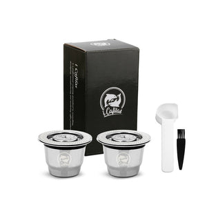 ICafilasFor Nespresso Reutilisable Inox 2 In 1 Usage  Refillable Capsule Crema Espresso Reusable Refillable Nespresso