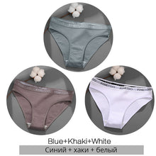 Load image into Gallery viewer, FINETOO 3PCS/Set Women&#39;s Underwear Cotton Panty Sexy Panties Female Underpants Solid Color Panty Intimates Women Lingerie M-2XL