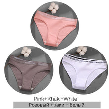 Load image into Gallery viewer, FINETOO 3PCS/Set Women&#39;s Underwear Cotton Panty Sexy Panties Female Underpants Solid Color Panty Intimates Women Lingerie M-2XL