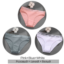 Load image into Gallery viewer, FINETOO 3PCS/Set Women&#39;s Underwear Cotton Panty Sexy Panties Female Underpants Solid Color Panty Intimates Women Lingerie M-2XL