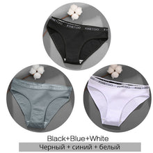 Load image into Gallery viewer, FINETOO 3PCS/Set Women&#39;s Underwear Cotton Panty Sexy Panties Female Underpants Solid Color Panty Intimates Women Lingerie M-2XL