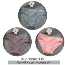 Load image into Gallery viewer, FINETOO 3PCS/Set Women&#39;s Underwear Cotton Panty Sexy Panties Female Underpants Solid Color Panty Intimates Women Lingerie M-2XL