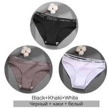 Load image into Gallery viewer, FINETOO 3PCS/Set Women&#39;s Underwear Cotton Panty Sexy Panties Female Underpants Solid Color Panty Intimates Women Lingerie M-2XL