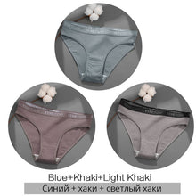 Load image into Gallery viewer, FINETOO 3PCS/Set Women&#39;s Underwear Cotton Panty Sexy Panties Female Underpants Solid Color Panty Intimates Women Lingerie M-2XL
